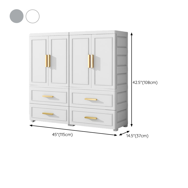 Contemporary Kids Closet Glossy Coat Locker With Door and Shelved