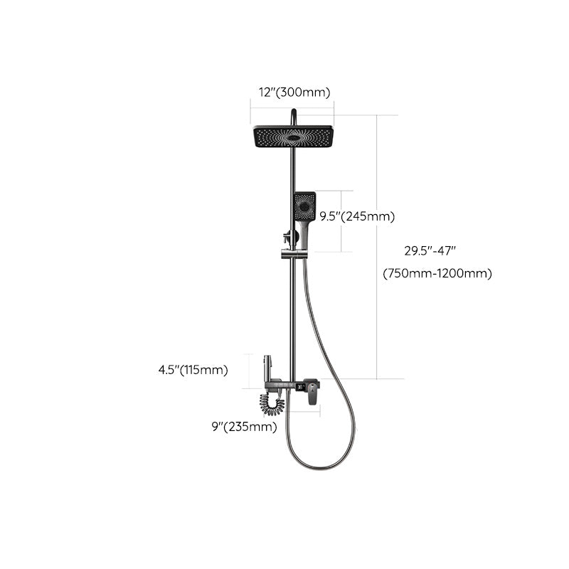 Slide Bar Included Shower System Solid Color Valve Included Shower Head Combo