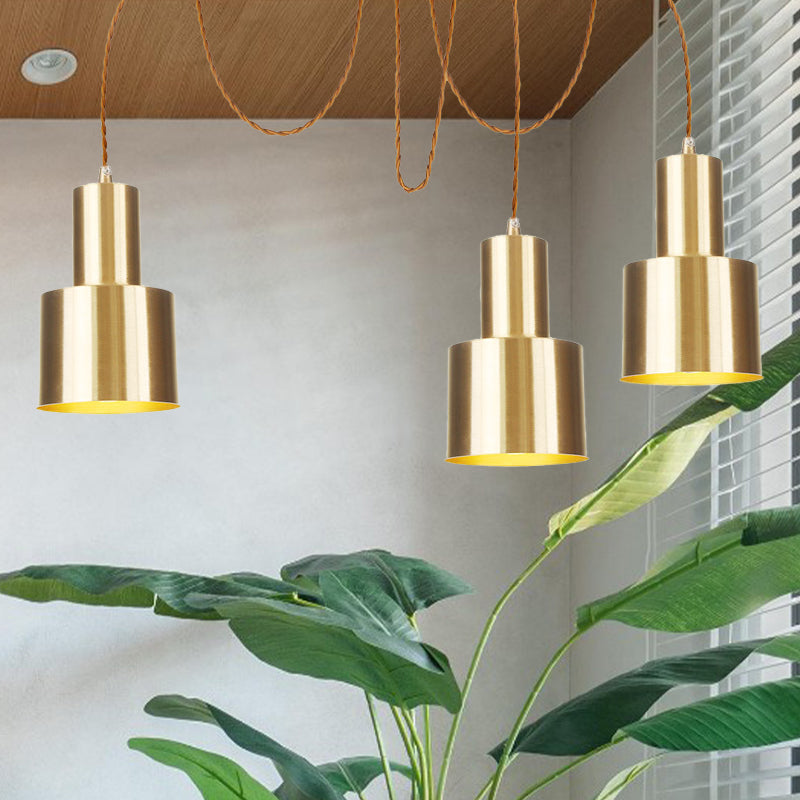 Soggiorno tubolare Light multi pendente in metallo industriale in metallo 2/3/4 luci a 4 luci a soffitto Swag Swag Swag.