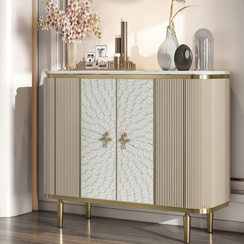 Glam Sideboard Marble Storage Sideboard Buffet with Doors for Dining Room