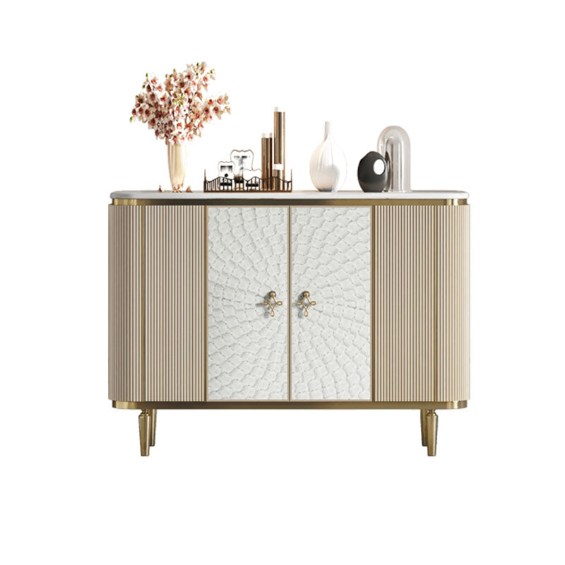 Glam Sideboard Marble Storage Sideboard Buffet with Doors for Dining Room