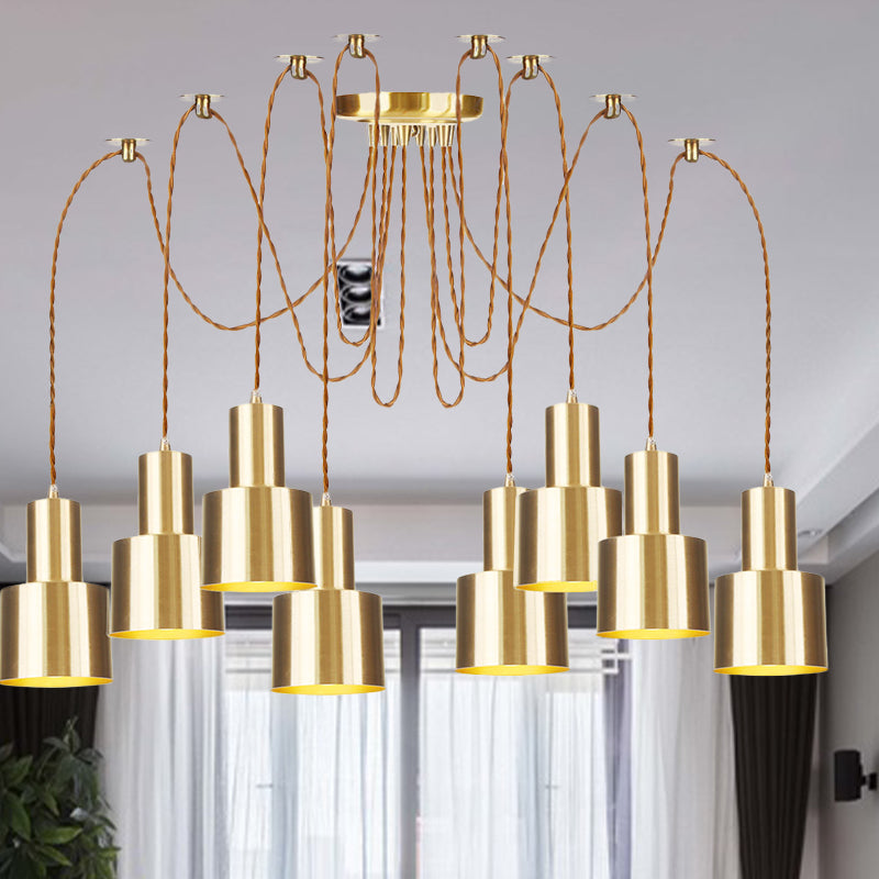 Röhrchen Wohnzimmer Multi-Pendellicht Leicht Industrial Metal 2/3/4-Light Gold Finish Swag Deckenlampe