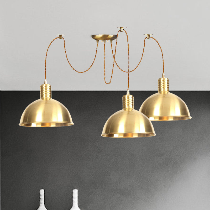 Gomed Metallic Swag Multi-Light hanger Industrial 2/3/4 Lights CloS Shop Hanging Lamp Fixture in Gold