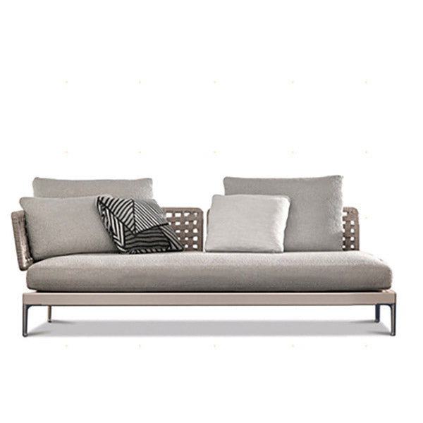 Tropical Patio Sofa Fade Resistant Metal Outdoor Patio Sofa with Cushions