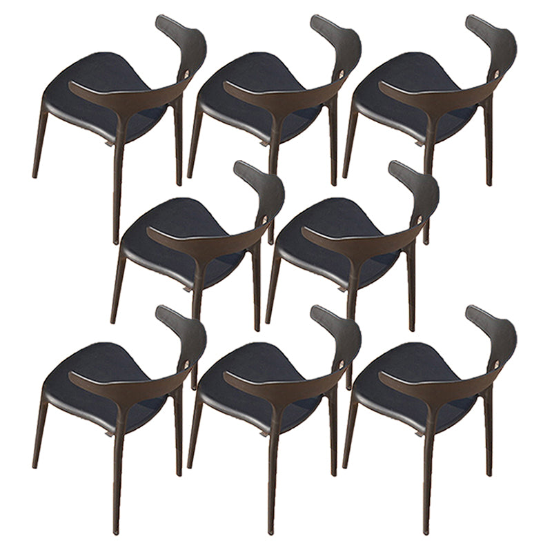 Contemporary Open Back Side Chair Plastic Outdoors Dining Chairs