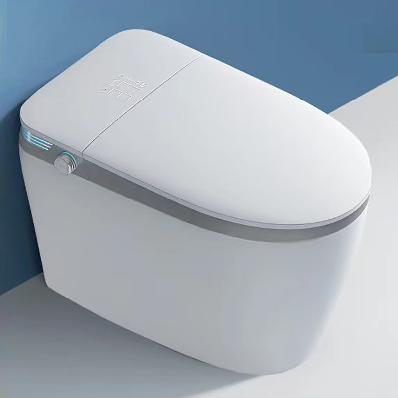 Elongated Floor Standing Bidet with Antimicrobial Heated Seat