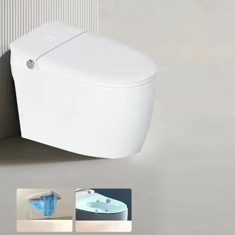 Elongated Floor Standing Bidet with Antimicrobial Heated Seat