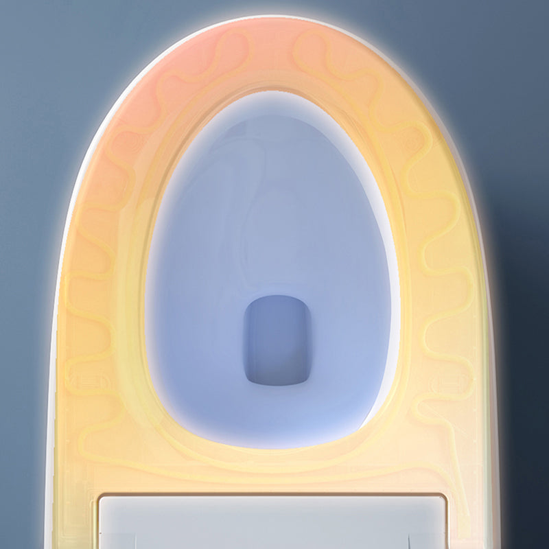 Elongated Floor Standing Bidet with Antimicrobial Heated Seat