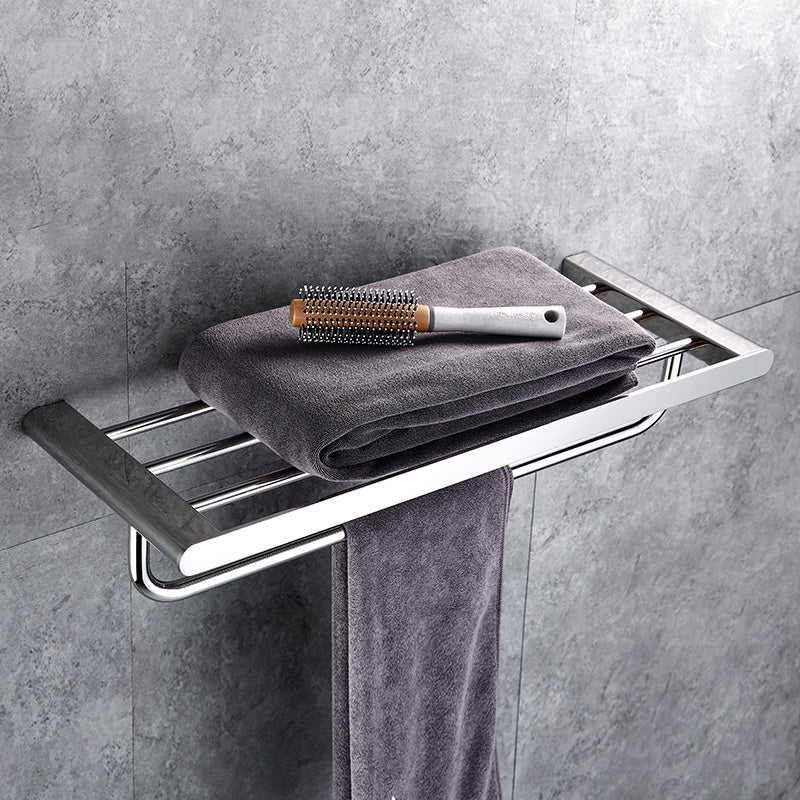 Contemporary Bathroom Accessories Hardware Set in Silver with Soap Dish