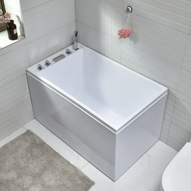Modern Stand Alone White Bath Acrylic Rectangular Soaking Bathtub