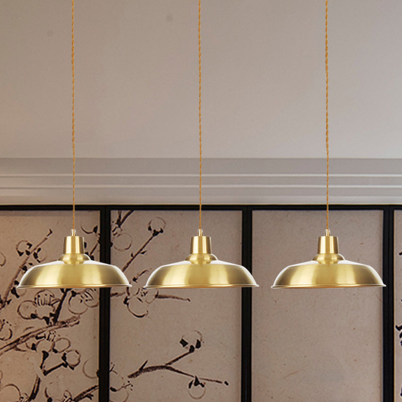 Metallic Gold Tandem Multi Light Kronleuchter Scheune 3/5/7 Light Industrial Hanging Deckenlampe