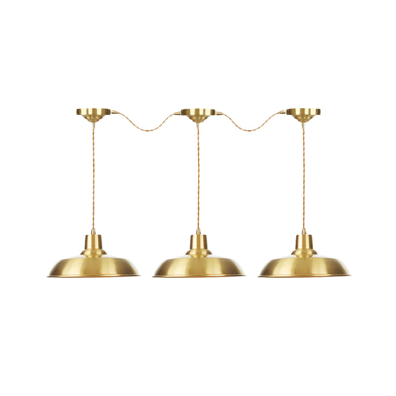 Metallic gouden tandem multi-light kroonluchter schuur 3/5/7-licht industrieel hangende plafondlamp