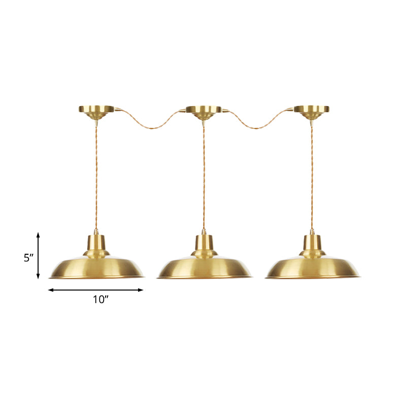 Metallic Gold Tandem Multi Light Chandelier Barn 3/5/7-Light Industrial Hanging Ceiling Lamp