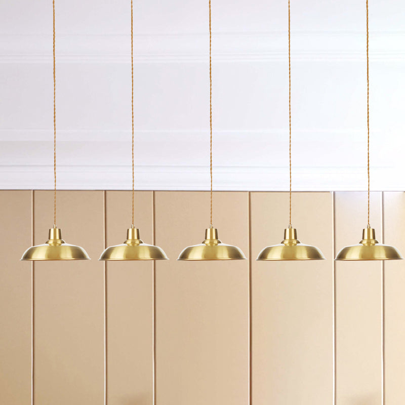 Metallic Gold Tandem Multi Light Kronleuchter Scheune 3/5/7 Light Industrial Hanging Deckenlampe