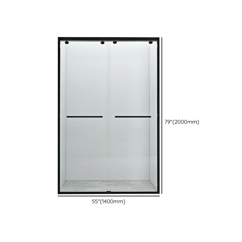 Semi Frameless Transparent Shower Bath Door Double Sliding Shower Bath Door