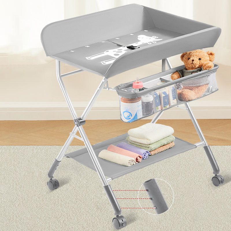 Modern Metal  Changing Table Safety Rails Baby Changing Table With Shelf