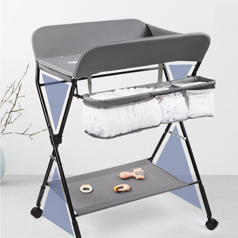 Modern Metal  Changing Table Safety Rails Baby Changing Table With Shelf