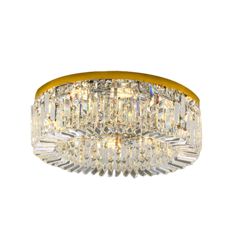 Drum Flush Mount Modern Crystal Flush Ceiling Light for Bedroom