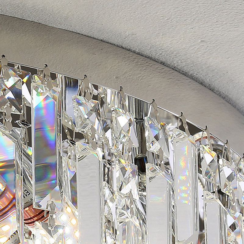 Drum Flush Mount Modern Crystal Flush Ceiling Light for Bedroom