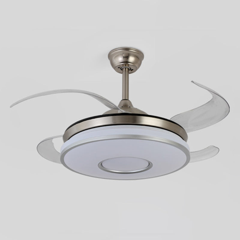 Modern Single White/Golden Ceiling Fan Lamp LED Ceiling Fan Light for Dining Room