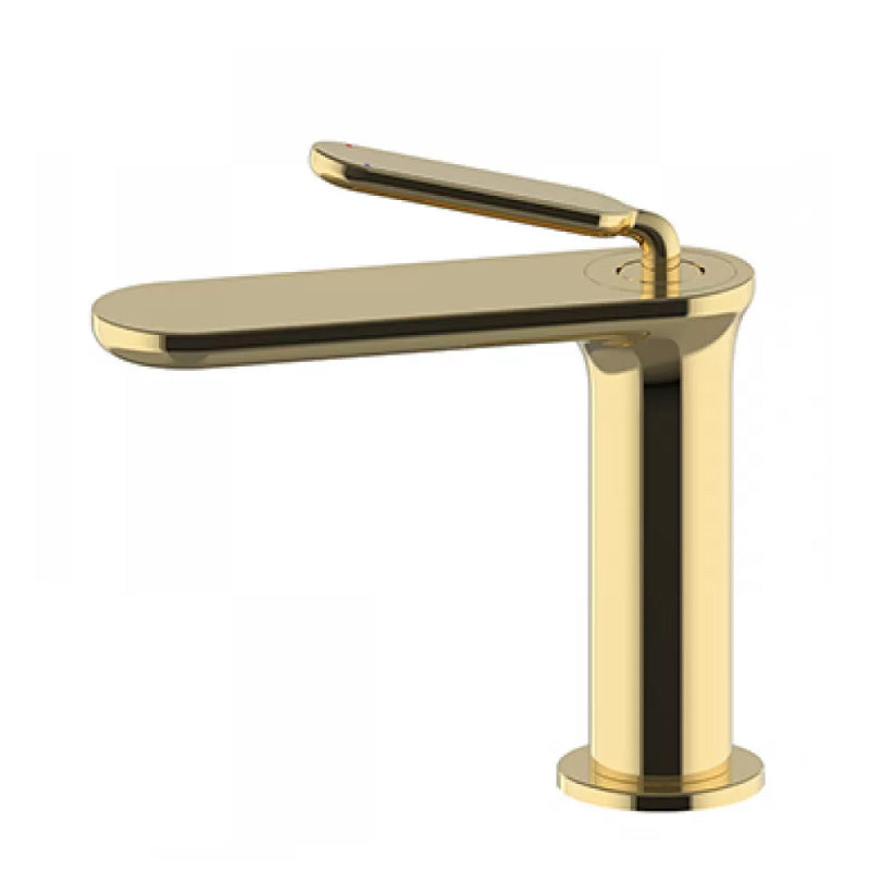 Square Single Hole Sink Faucet Low Arc Bathroom Brass Sink Faucet