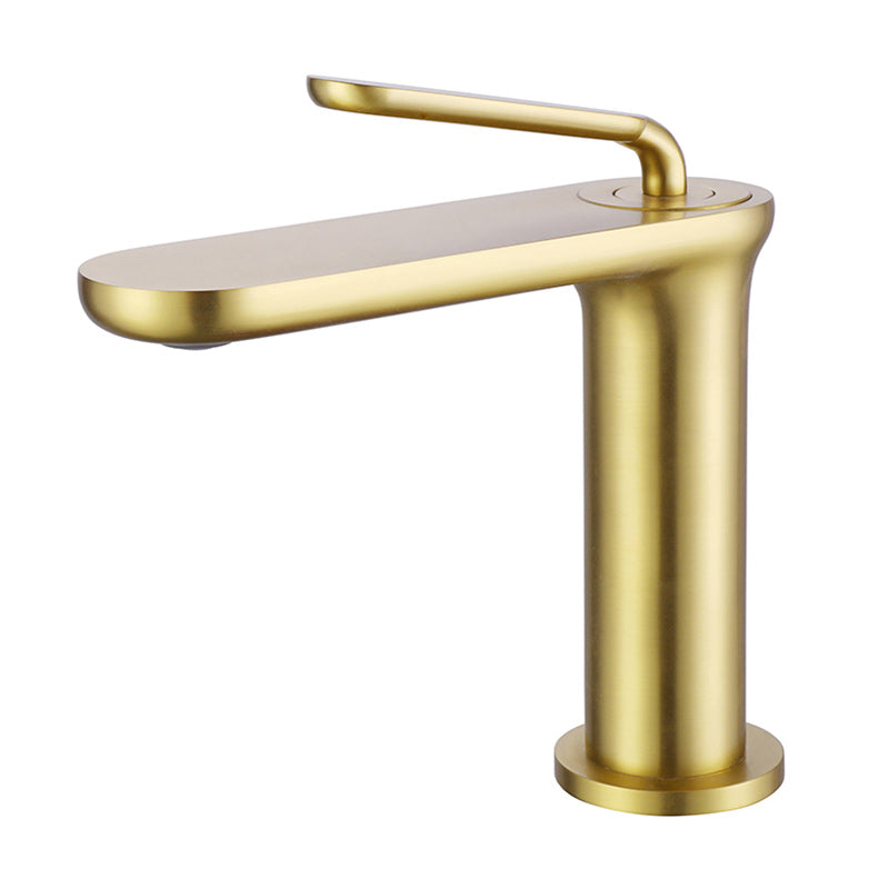 Square Single Hole Sink Faucet Low Arc Bathroom Brass Sink Faucet