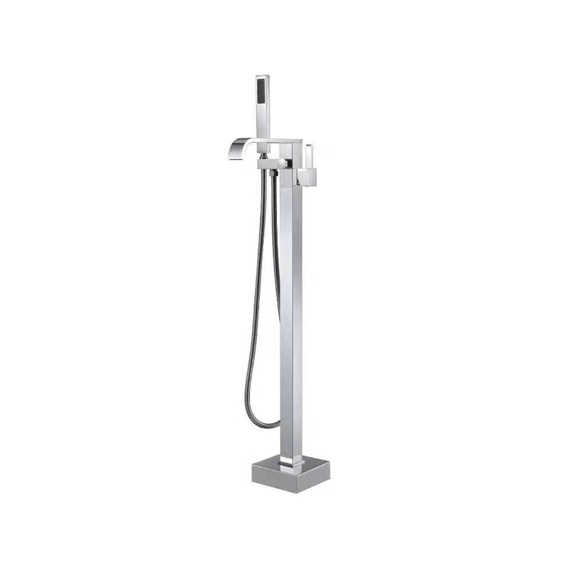 Floor Mounted Metal Freestanding Tub Filler 2 Handles Freestanding Bathtub Faucet