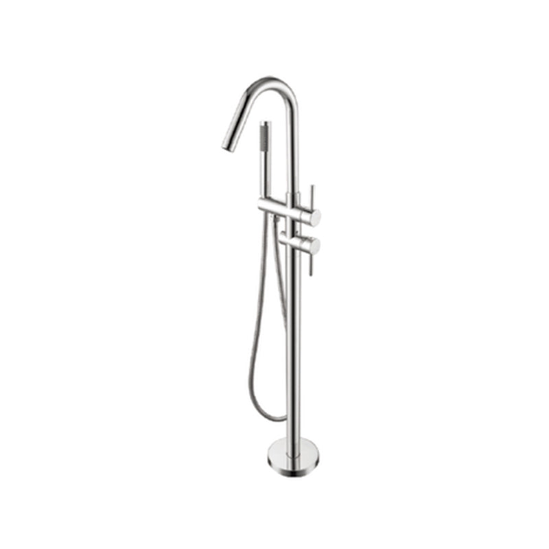 Floor Mounted Metal Freestanding Tub Filler 2 Handles Freestanding Bathtub Faucet