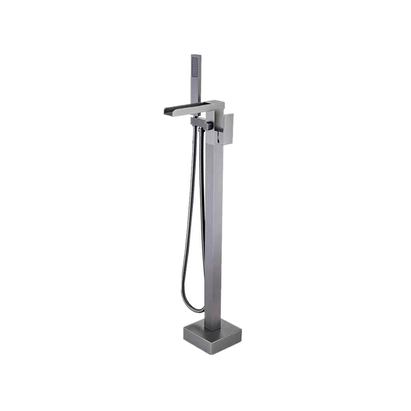 Floor Mounted Metal Freestanding Tub Filler 2 Handles Freestanding Bathtub Faucet