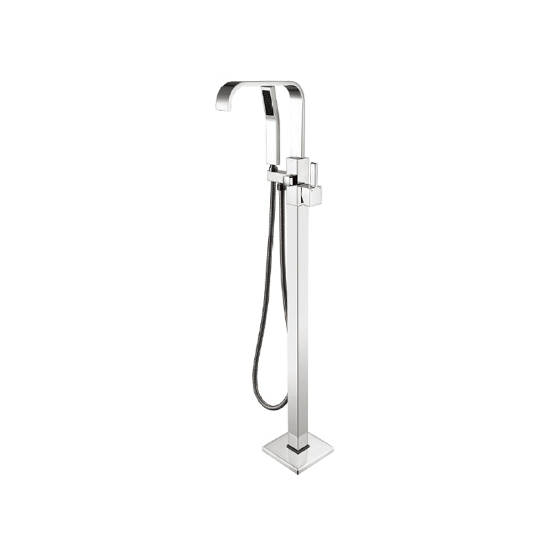 Floor Mounted Metal Freestanding Tub Filler 2 Handles Freestanding Bathtub Faucet