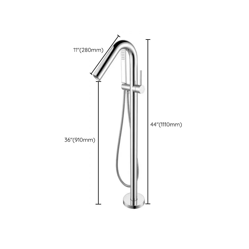 Floor Mounted Metal Freestanding Tub Filler 2 Handles Freestanding Bathtub Faucet