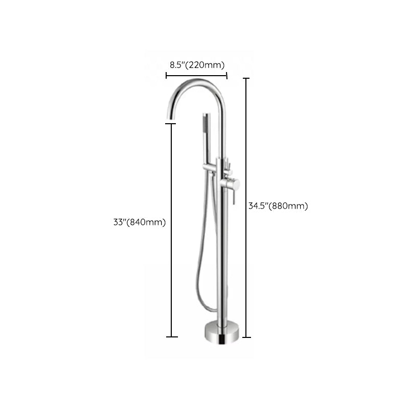 Floor Mounted Metal Freestanding Tub Filler 2 Handles Freestanding Bathtub Faucet