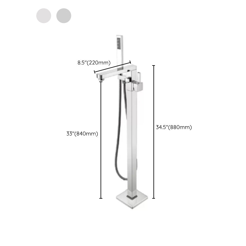 Floor Mounted Metal Freestanding Tub Filler 2 Handles Freestanding Bathtub Faucet