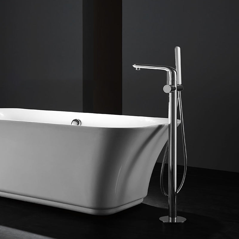 Traditional Floor Mounted Swivel Freestanding Tub Filler Metal Freestanding Faucet