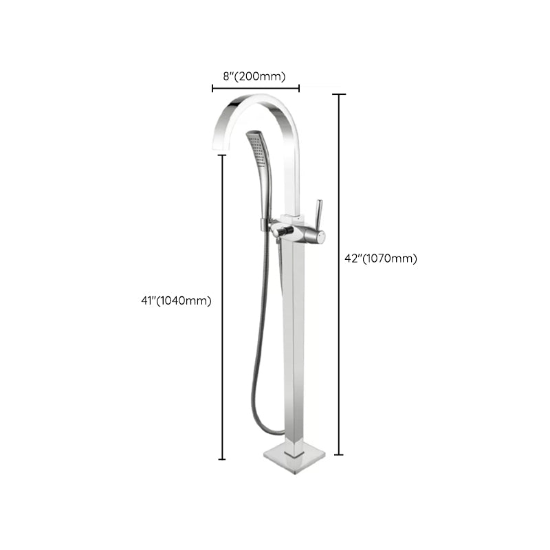 Traditional Floor Mounted Swivel Freestanding Tub Filler Metal Freestanding Faucet