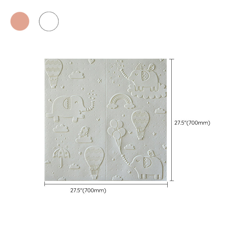 Modern Wall Paneling Cartoon 3D Print Peel and Stick Waterproof Wall Panel