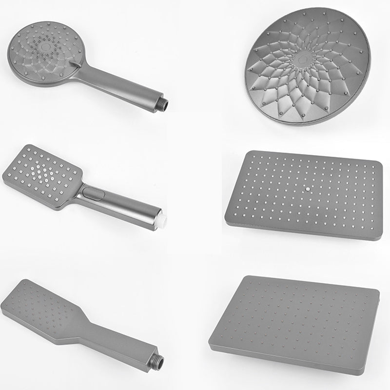 Rectangle Grey Shower Head Combo Standard Spray Pattern Showerhead