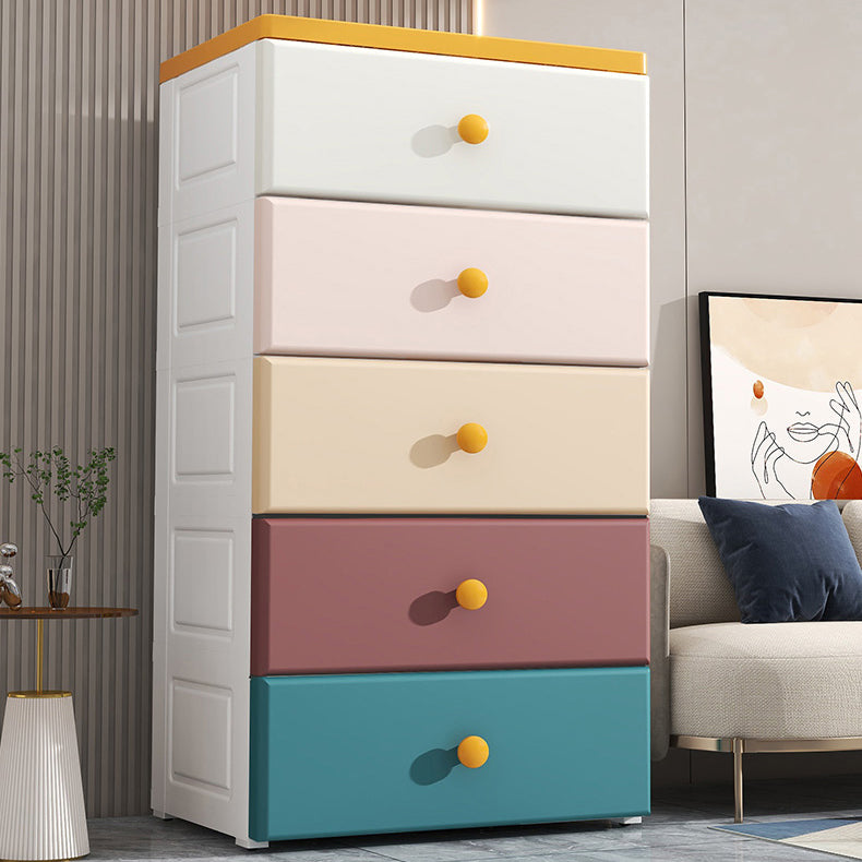 Northern European Plastic Nursery Dresser Vertical Kids Nightstand for Home and Room