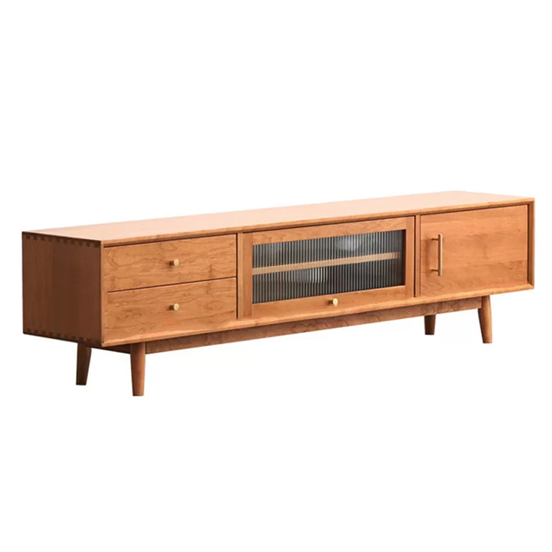 Scandinavian TV Stand Console Wooden TV Media Stand with Drawers