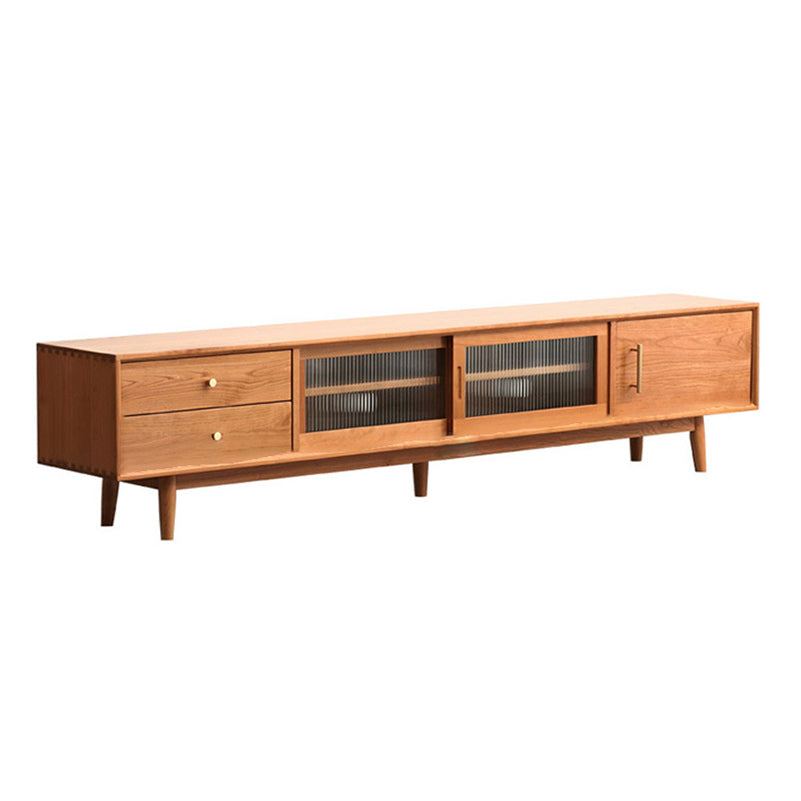 Scandinavian TV Stand Console Wooden TV Media Stand with Drawers