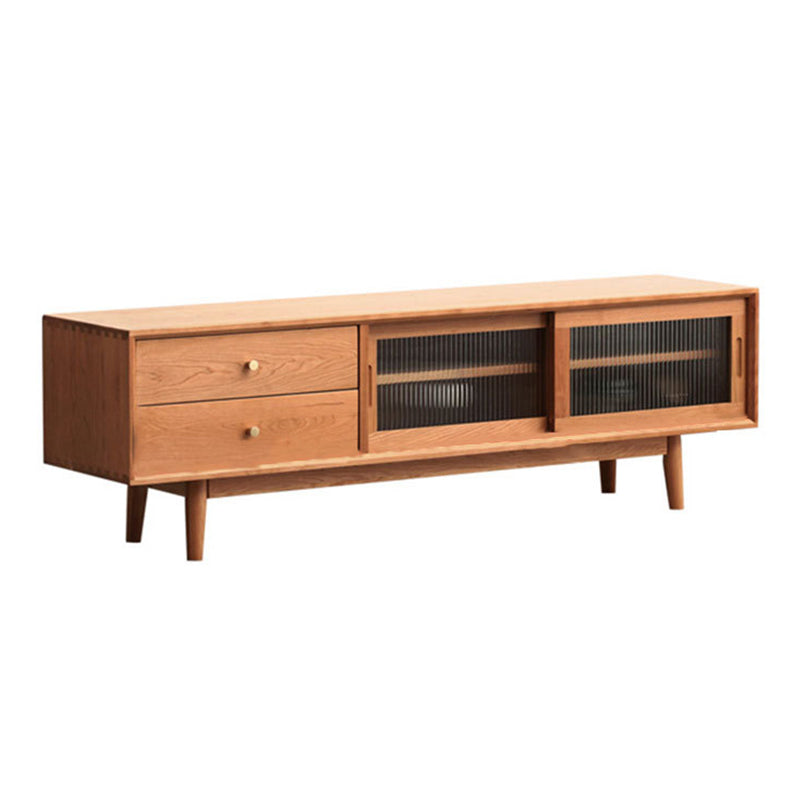 Scandinavian TV Stand Console Wooden TV Media Stand with Drawers