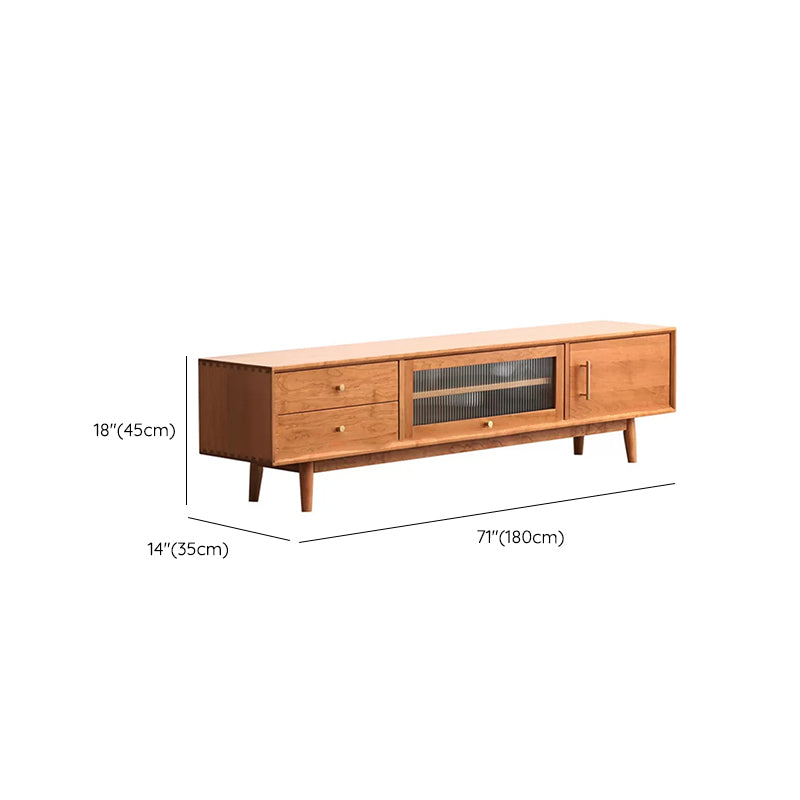 Scandinavian TV Stand Console Wooden TV Media Stand with Drawers