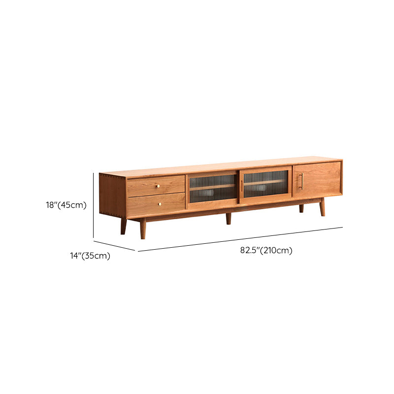 Scandinavian TV Stand Console Wooden TV Media Stand with Drawers