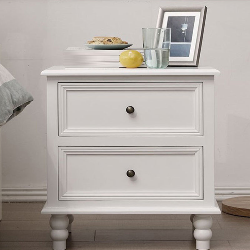 Traditional Night Table Drawer Storage Pine Nightstand with Legs for Bedroom