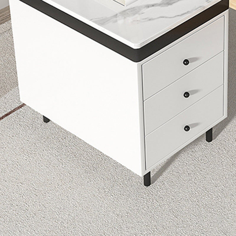 Modern Stone Top Office Desk Rectangle Writing Desk with Drawer for Home