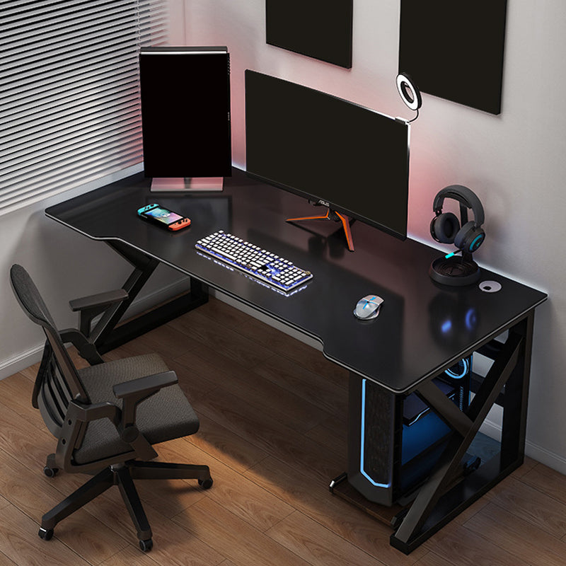 Contemporary Gaming Desk Antique Finish Wooden Computer Desk