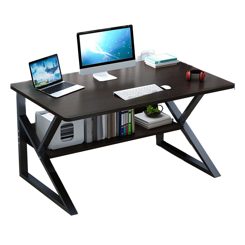 Contemporary Gaming Desk Antique Finish Wooden Computer Desk