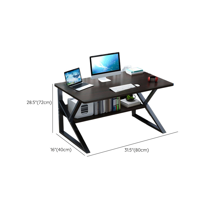 Contemporary Gaming Desk Antique Finish Wooden Computer Desk