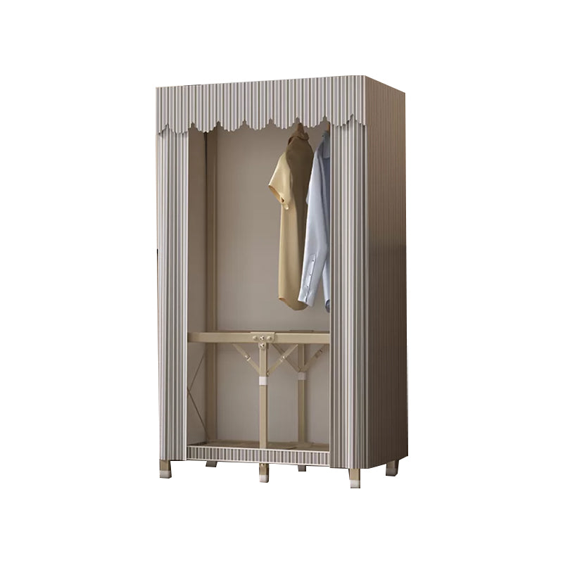 Foldable Metal Frame Wardrobe Armoire Freestanding Wardrobe with Shelves