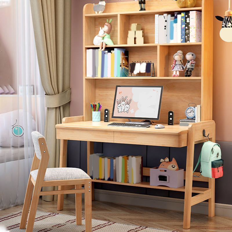 Wooden Kids Desk Writing Desk Adjustable Child Desk with Drawer